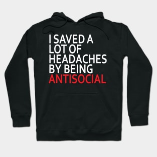 Antisocial - White Text Hoodie